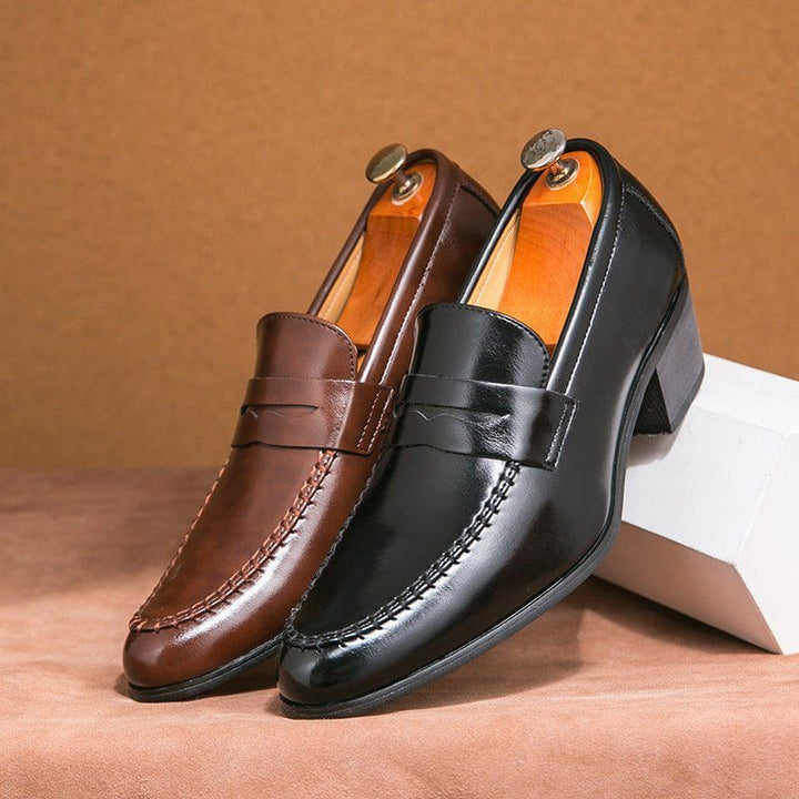 Men's Pointed Toe Hollow - Out Leather Shoes – All - Match Youth Casual Cowhide Loafers by LUXE AHMAR – Available at LUXE AHMAR