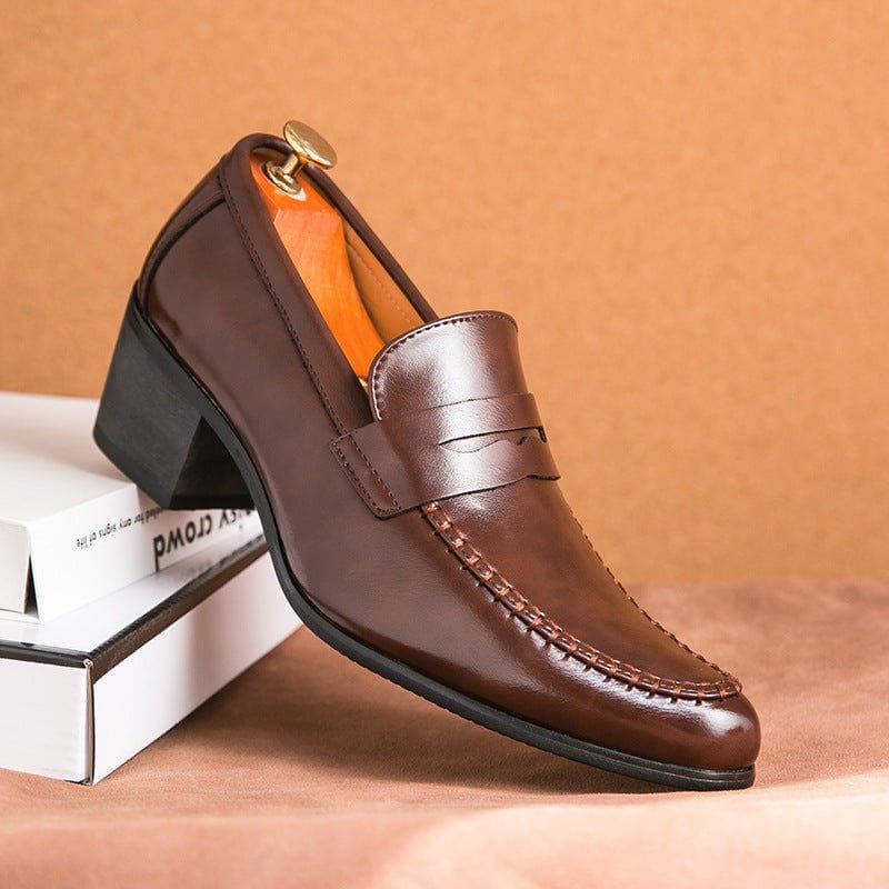 Men's Pointed Toe Hollow - Out Leather Shoes – All - Match Youth Casual Cowhide Loafers by LUXE AHMAR – Available at LUXE AHMAR