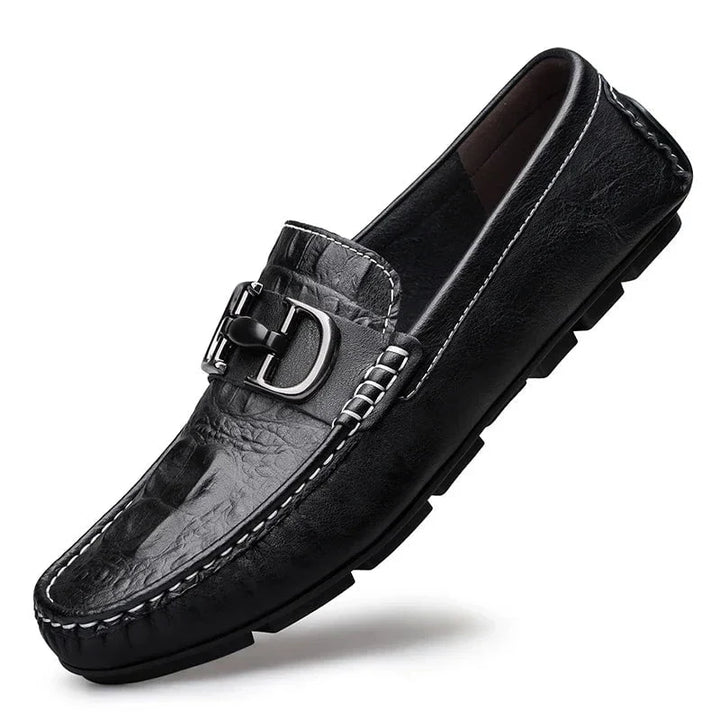 Men's Premium Split Leather Loafers - Formal and Casual Slip - On Dress Shoes - Black Pointed Toe Office and Wedding Wear by Luxe Ahmar – Available at LUXE AHMAR