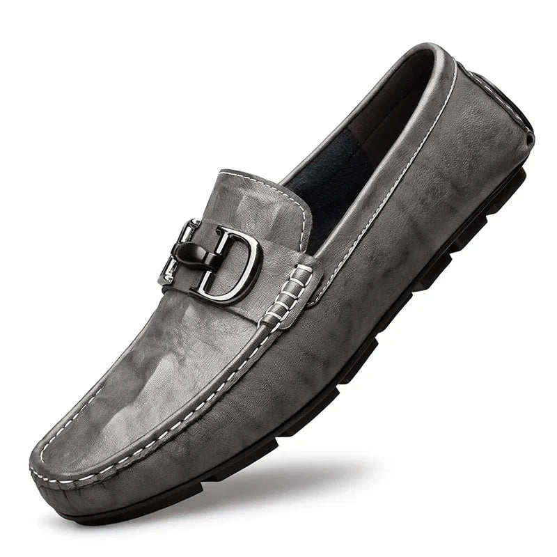 Men's Premium Split Leather Loafers - Formal and Casual Slip - On Dress Shoes - Black Pointed Toe Office and Wedding Wear by Luxe Ahmar – Available at LUXE AHMAR