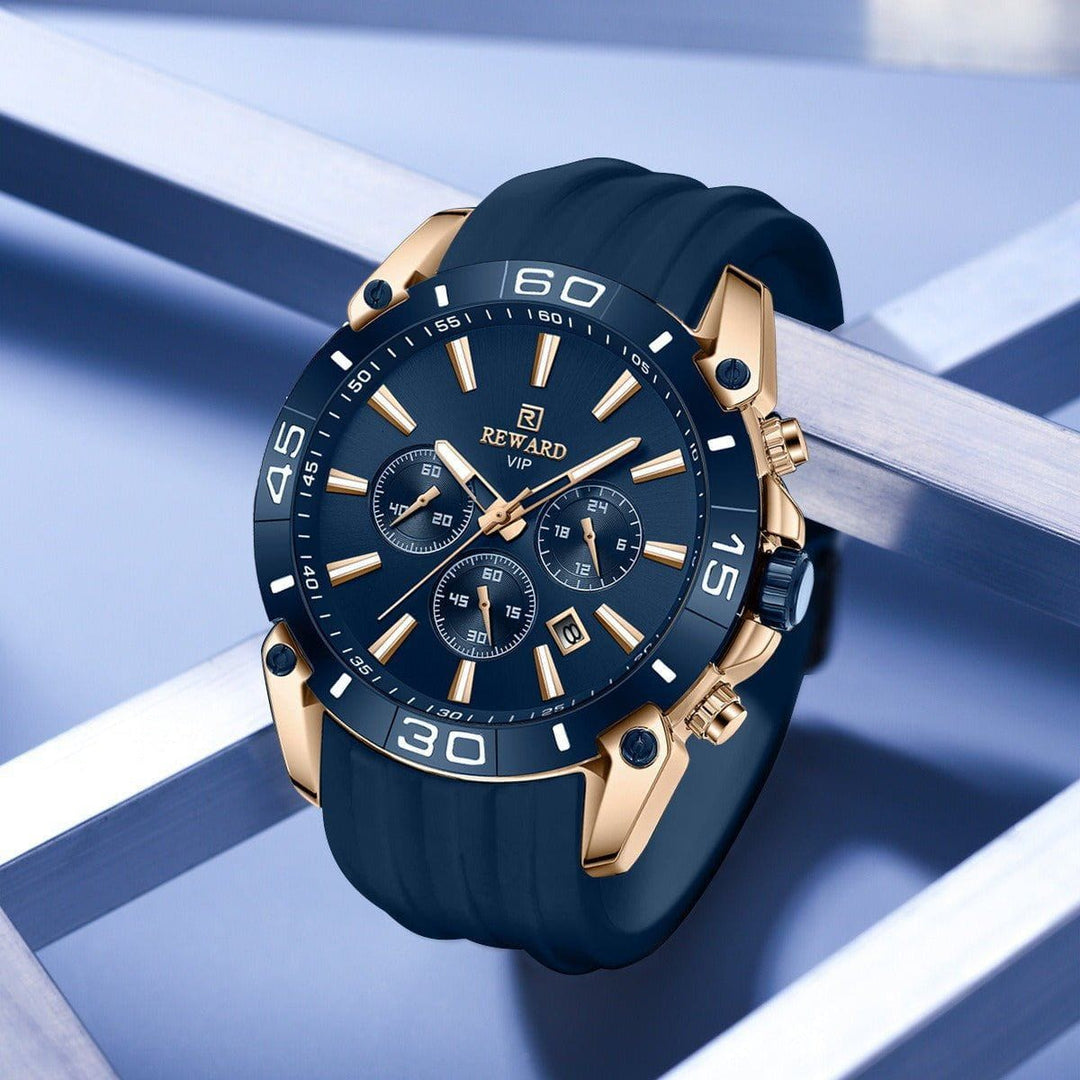 Men’s Quartz Chronograph Watch – Multifunctional Sports Design with Three Sub - Dials by LUXE AHMAR – Available at LUXE AHMAR