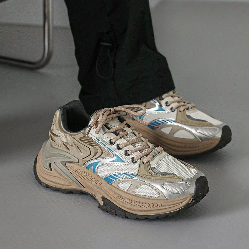 Men’s Retro Jogging Sneakers – Breathable Lightweight Sports Shoes with Height - Increasing Sole by LUXE AHMAR – Available at LUXE AHMAR