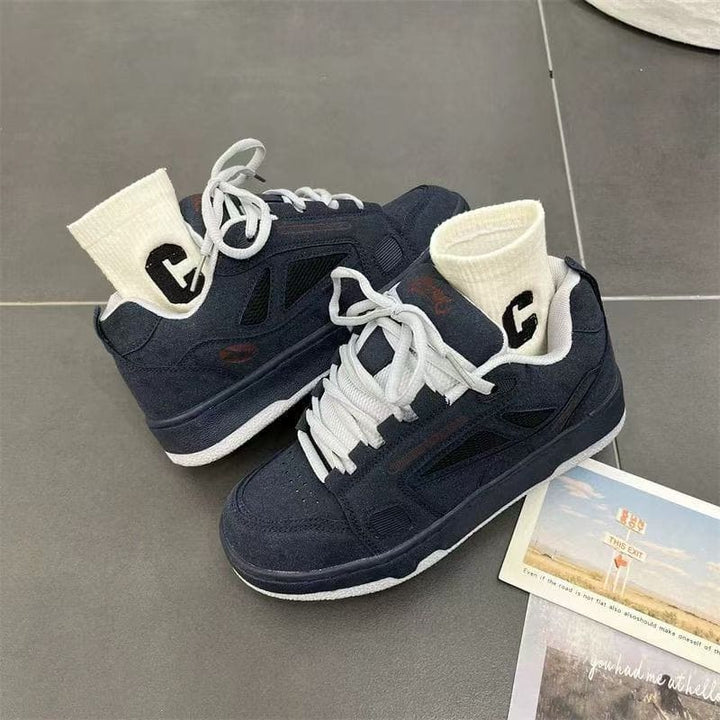 Men’s Retro Patchwork Suede Sneakers – Lightweight Casual Bread Shoes by LUXE AHMAR – Available at LUXE AHMAR