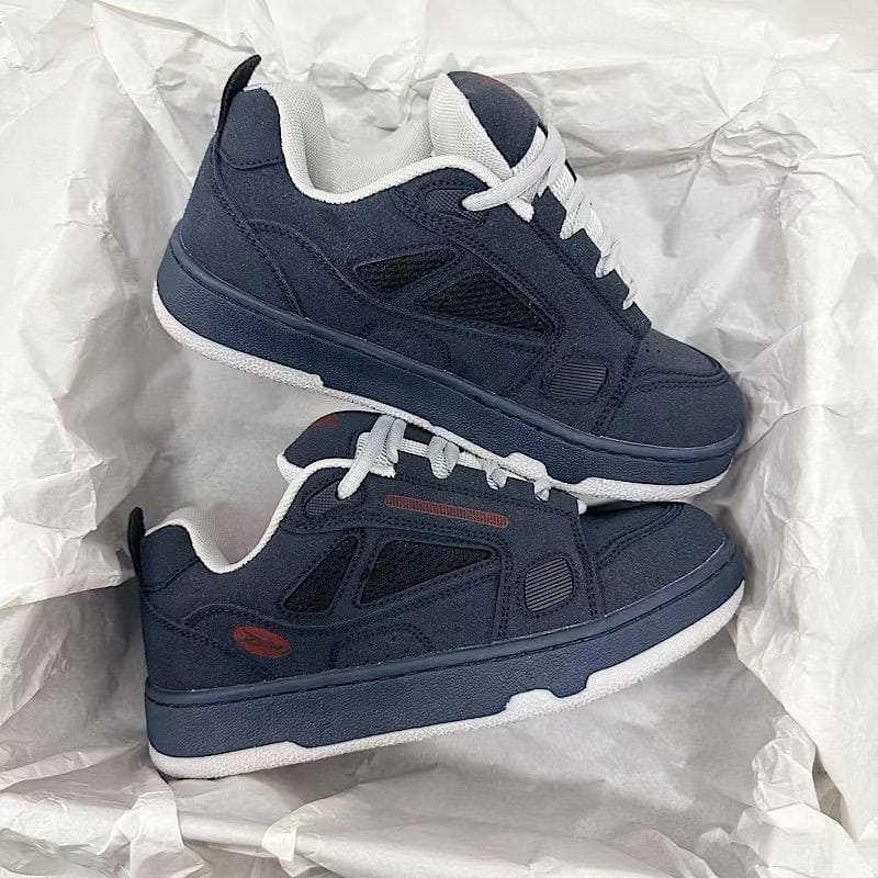 Men’s Retro Patchwork Suede Sneakers – Lightweight Casual Bread Shoes by LUXE AHMAR – Available at LUXE AHMAR