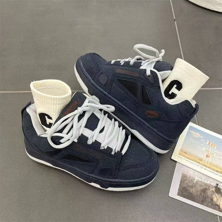 Men’s Retro Patchwork Suede Sneakers – Lightweight Casual Bread Shoes by LUXE AHMAR – Available at LUXE AHMAR