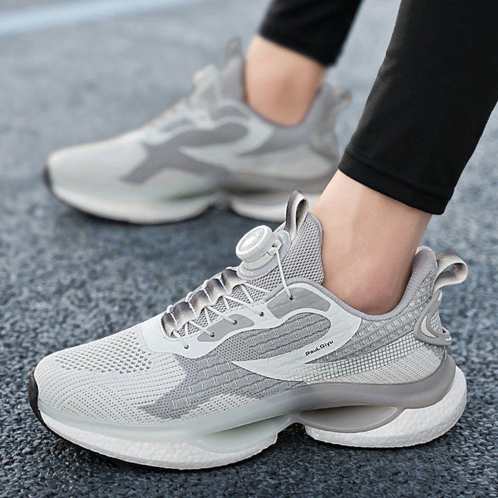 Men's Rotating Button Fly - Knit Mesh Running Shoes – Lightweight Breathable Korean - Style Sneakers by LUXE AHMAR – Available at LUXE AHMAR