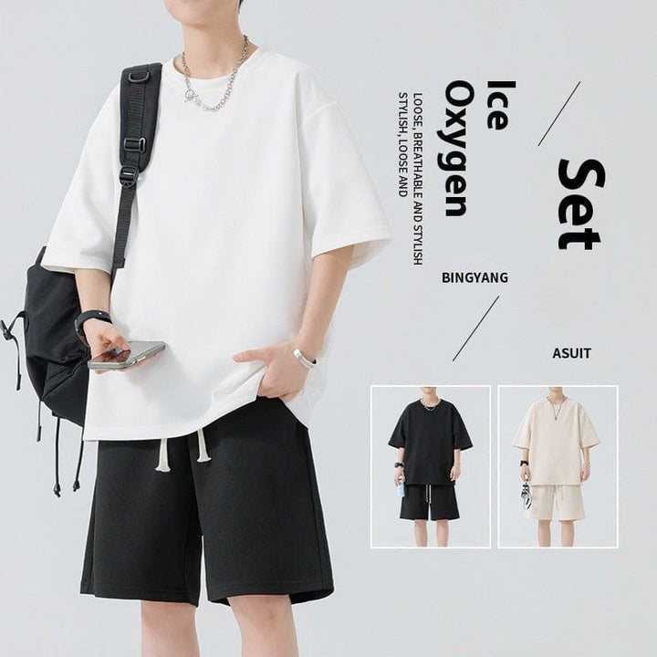 Men's Round Neck Quick - drying Breathable Loose Leisure Suit – Comfortable Sportswear with Shorts by LUXE AHMAR – Available at LUXE AHMAR