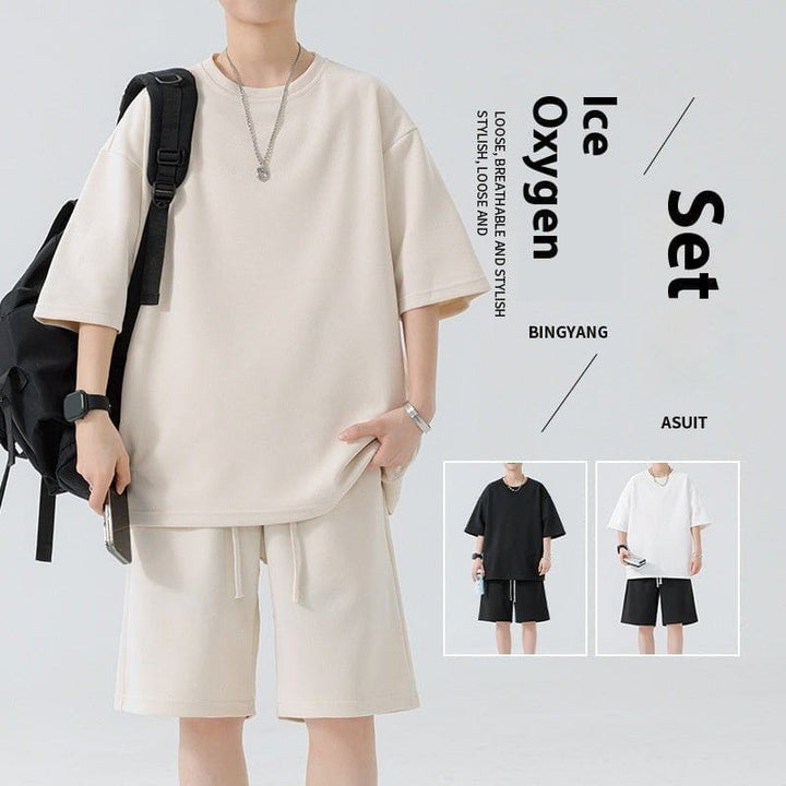 Men's Round Neck Quick - drying Breathable Loose Leisure Suit – Comfortable Sportswear with Shorts by LUXE AHMAR – Available at LUXE AHMAR