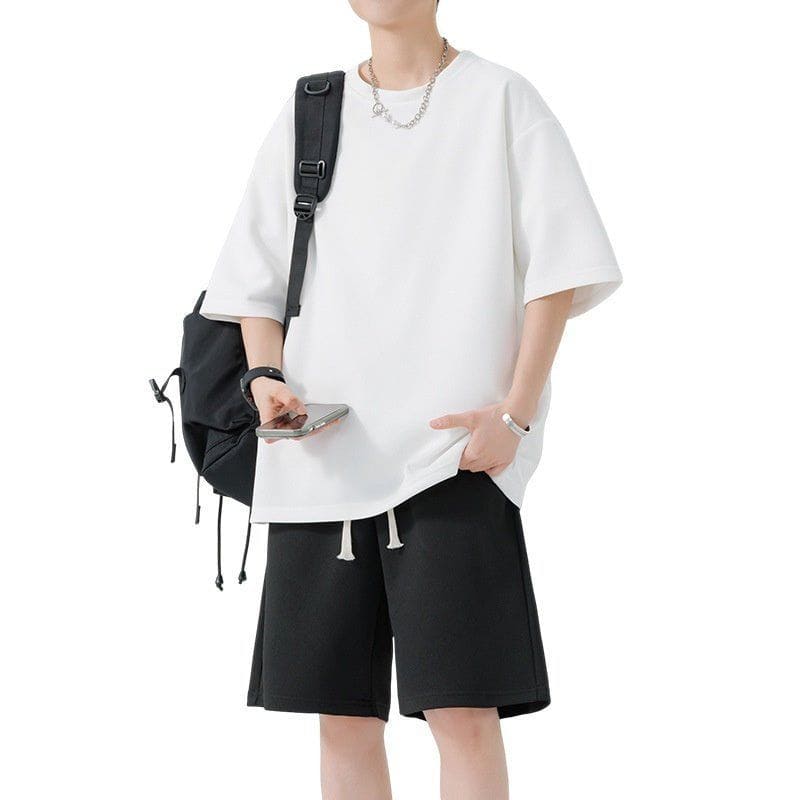 Men's Round Neck Quick - drying Breathable Loose Leisure Suit – Comfortable Sportswear with Shorts by LUXE AHMAR – Available at LUXE AHMAR