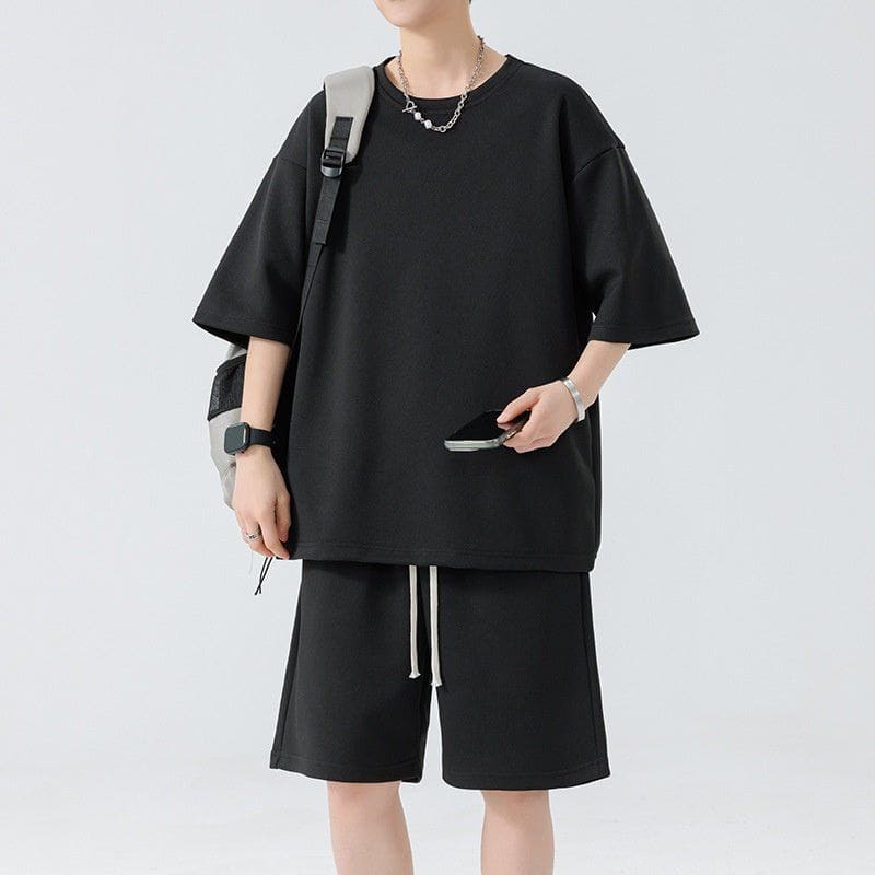 Men's Round Neck Quick - drying Breathable Loose Leisure Suit – Comfortable Sportswear with Shorts by LUXE AHMAR – Available at LUXE AHMAR