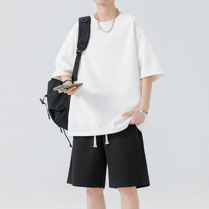 Men's Round Neck Quick - drying Breathable Loose Leisure Suit – Comfortable Sportswear with Shorts by LUXE AHMAR – Available at LUXE AHMAR