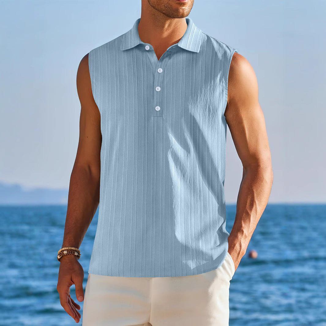 Men's Sleeveless Tube Top – Half - Open Neckline Base Layer Shirt by LUXE AHMAR – Available at LUXE AHMAR