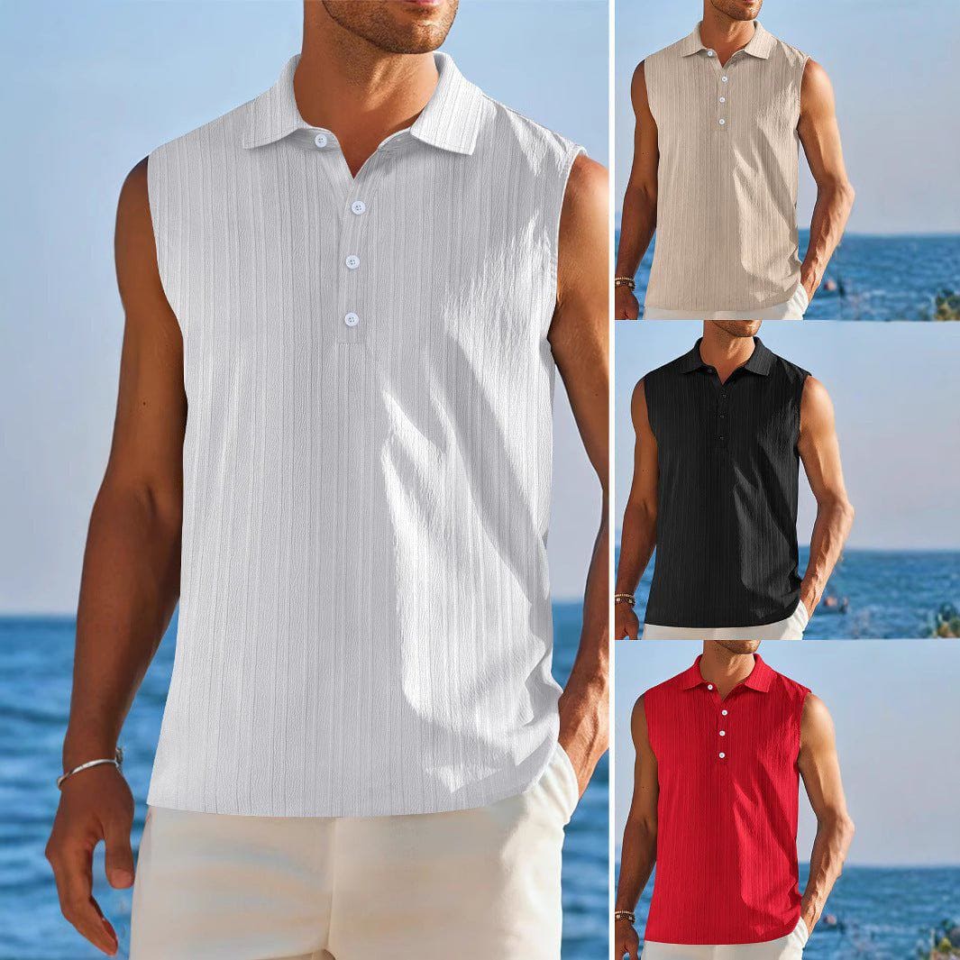 Men's Sleeveless Tube Top – Half - Open Neckline Base Layer Shirt by LUXE AHMAR – Available at LUXE AHMAR
