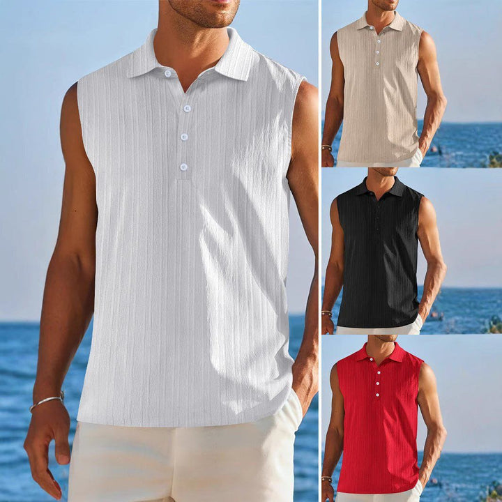 Men's Sleeveless Tube Top – Half - Open Neckline Base Layer Shirt by LUXE AHMAR – Available at LUXE AHMAR