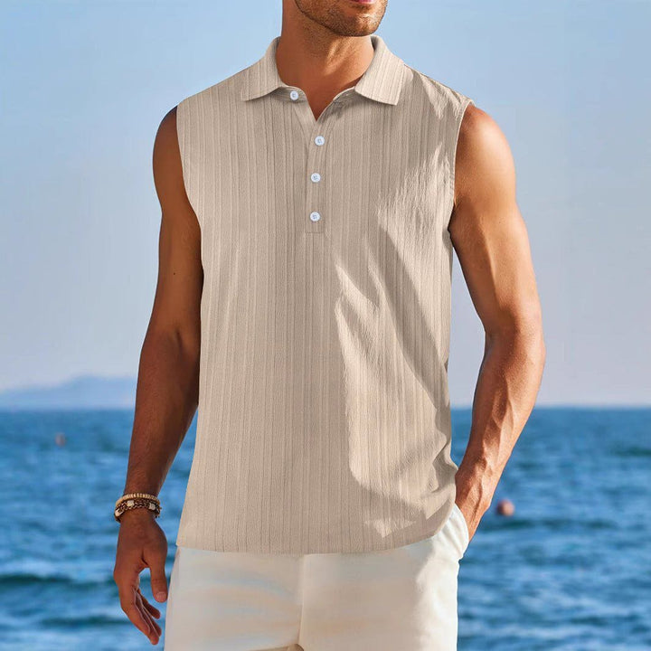 Men's Sleeveless Tube Top – Half - Open Neckline Base Layer Shirt by LUXE AHMAR – Available at LUXE AHMAR