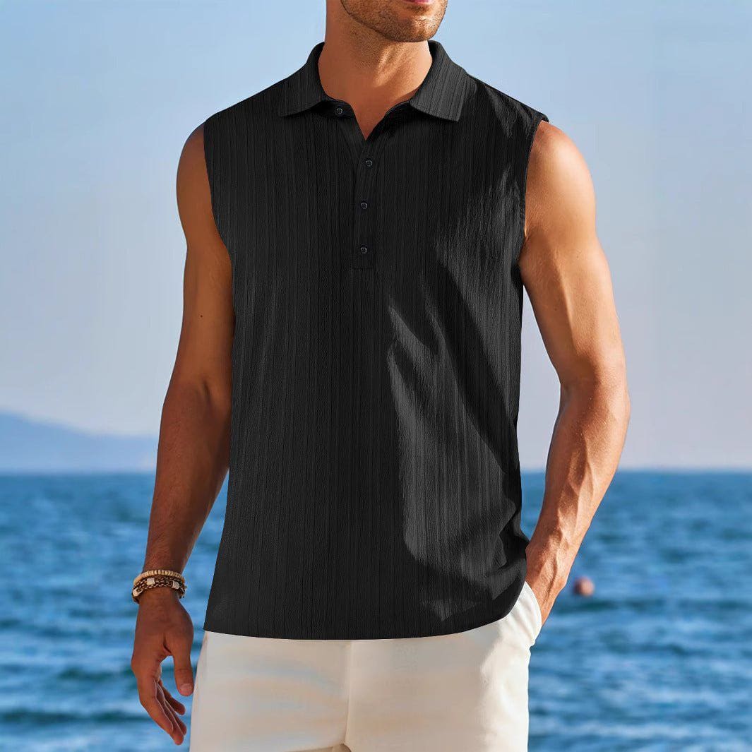 Men's Sleeveless Tube Top – Half - Open Neckline Base Layer Shirt by LUXE AHMAR – Available at LUXE AHMAR