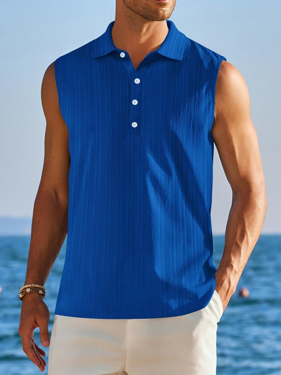 Men's Sleeveless Tube Top – Half - Open Neckline Base Layer Shirt by LUXE AHMAR – Available at LUXE AHMAR