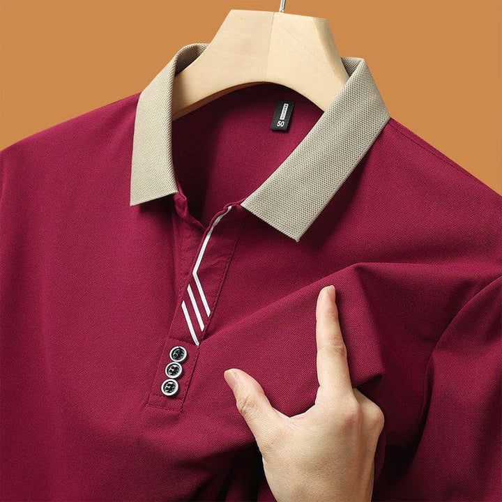 Men’s Solid Color Short - Sleeve Lapel Polo Shirt – Casual Summer T-Shirt by LUXE AHMAR – Available at LUXE AHMAR