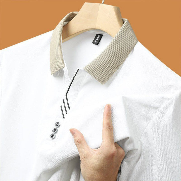 Men’s Solid Color Short - Sleeve Lapel Polo Shirt – Casual Summer T-Shirt by LUXE AHMAR – Available at LUXE AHMAR