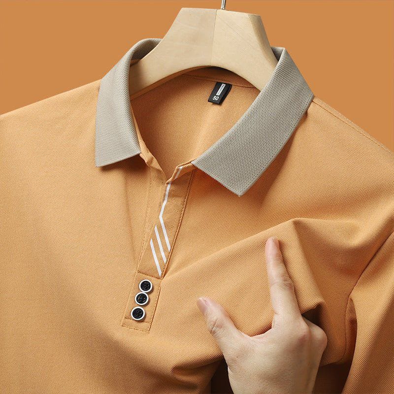 Men’s Solid Color Short - Sleeve Lapel Polo Shirt – Casual Summer T-Shirt by LUXE AHMAR – Available at LUXE AHMAR