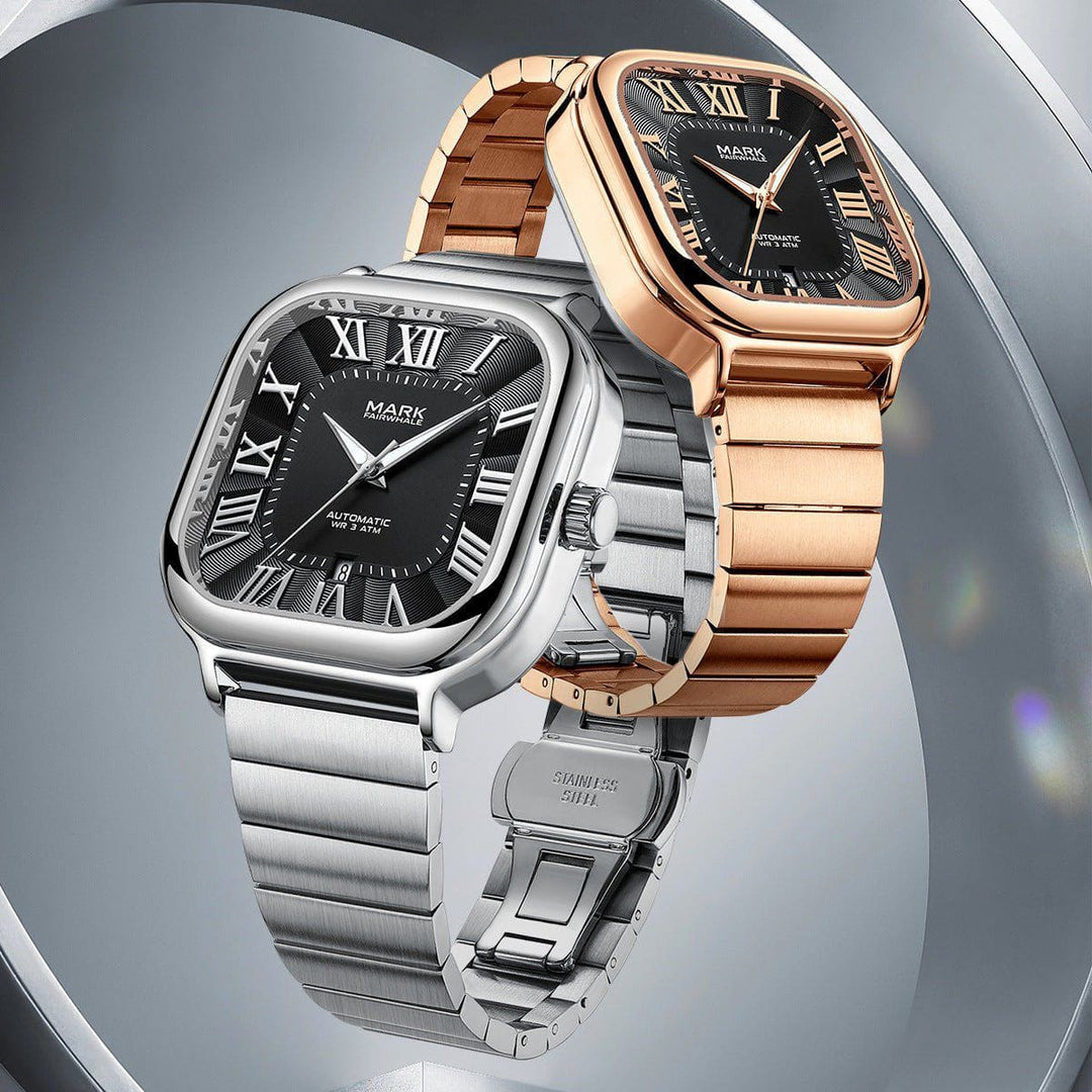 Men’s Square Automatic Mechanical Watch – Luminous, Waterproof & Stainless Steel Design by LUXE AHMAR – Available at LUXE AHMAR