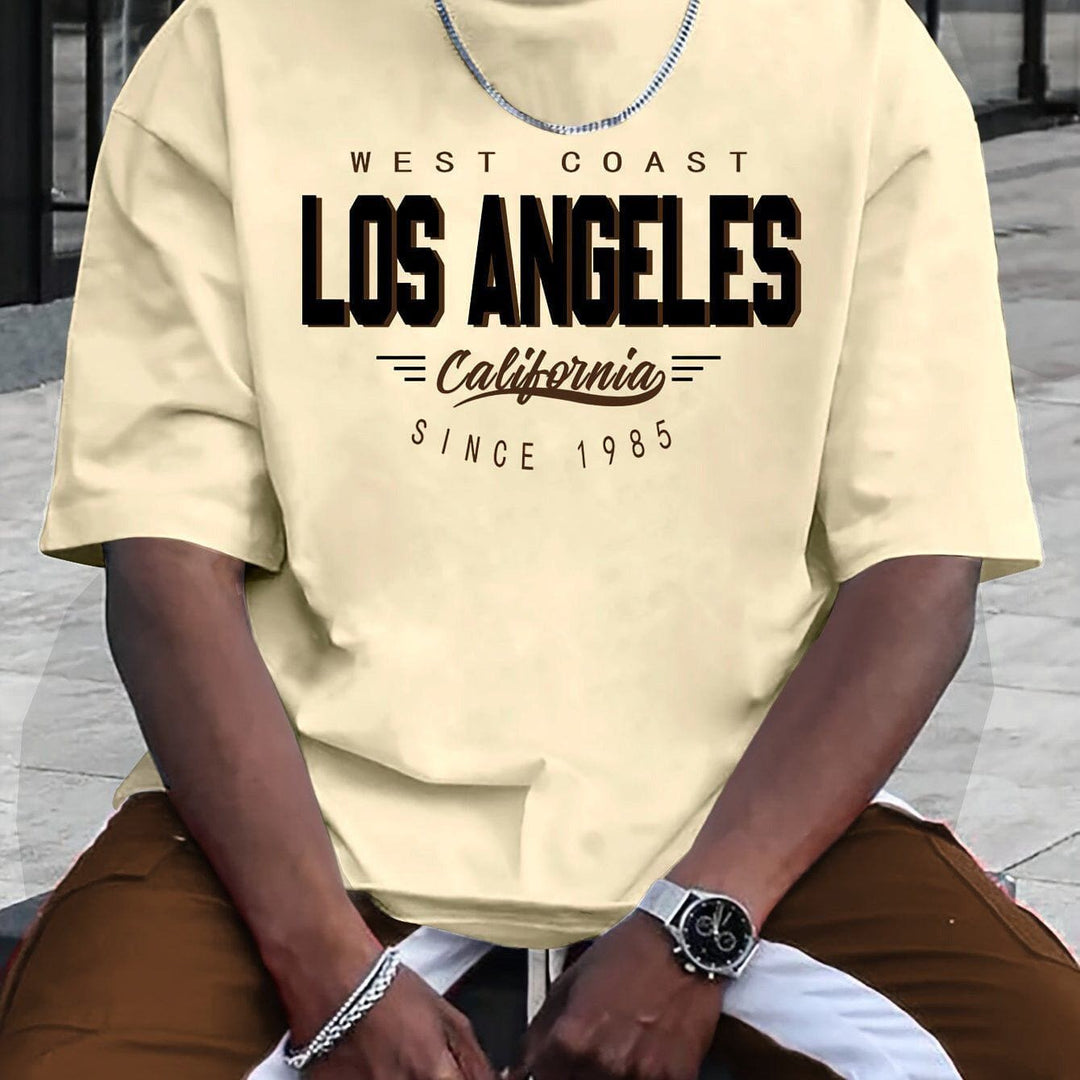 Men's Streetwear Printed Cotton T-Shirt – Casual All - Match Round Neck by LUXE AHMAR – Available at LUXE AHMAR