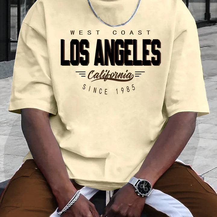 Men's Streetwear Printed Cotton T-Shirt – Casual All - Match Round Neck by LUXE AHMAR – Available at LUXE AHMAR