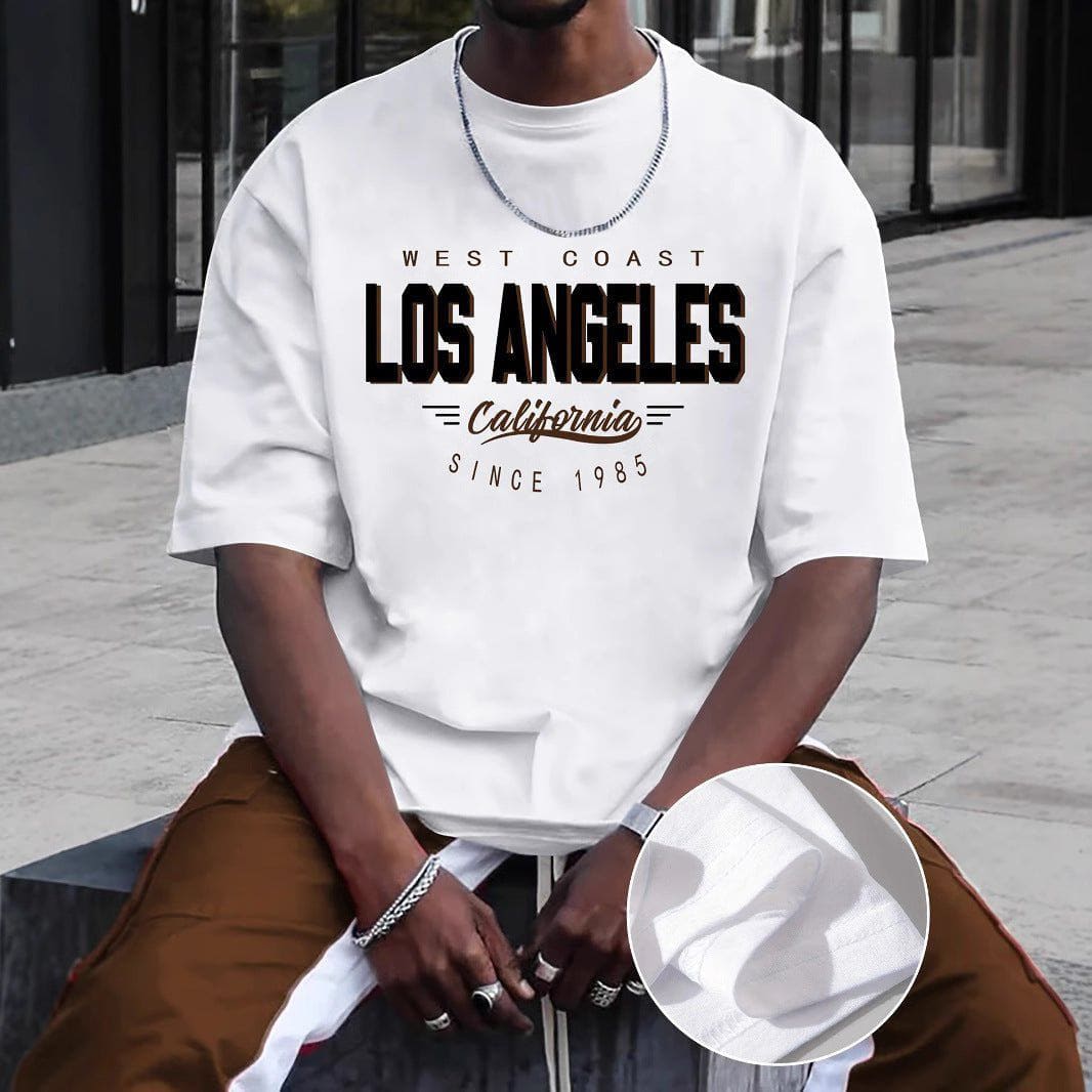 Men's Streetwear Printed Cotton T-Shirt – Casual All - Match Round Neck by LUXE AHMAR – Available at LUXE AHMAR