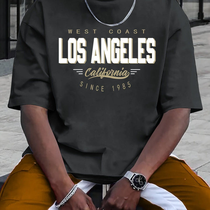 Men's Streetwear Printed Cotton T-Shirt – Casual All - Match Round Neck by LUXE AHMAR – Available at LUXE AHMAR