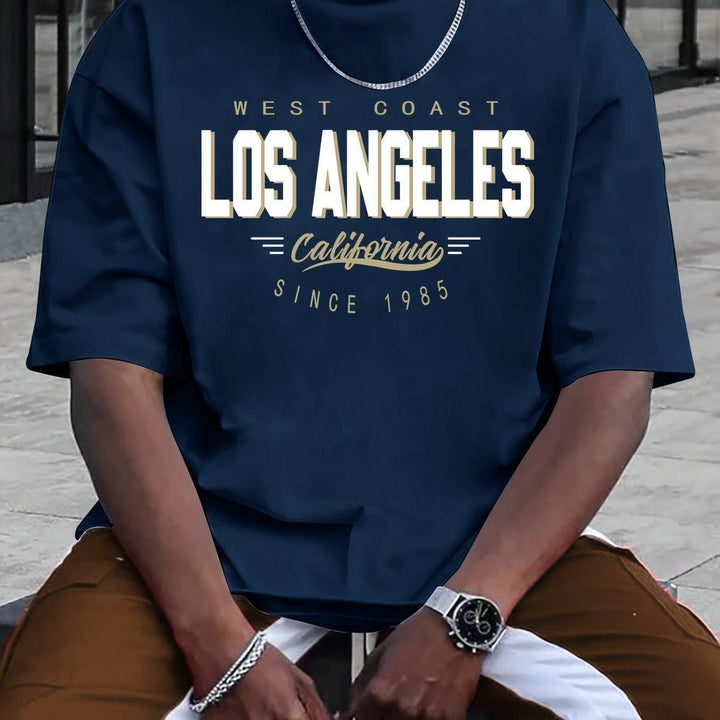 Men's Streetwear Printed Cotton T-Shirt – Casual All - Match Round Neck by LUXE AHMAR – Available at LUXE AHMAR