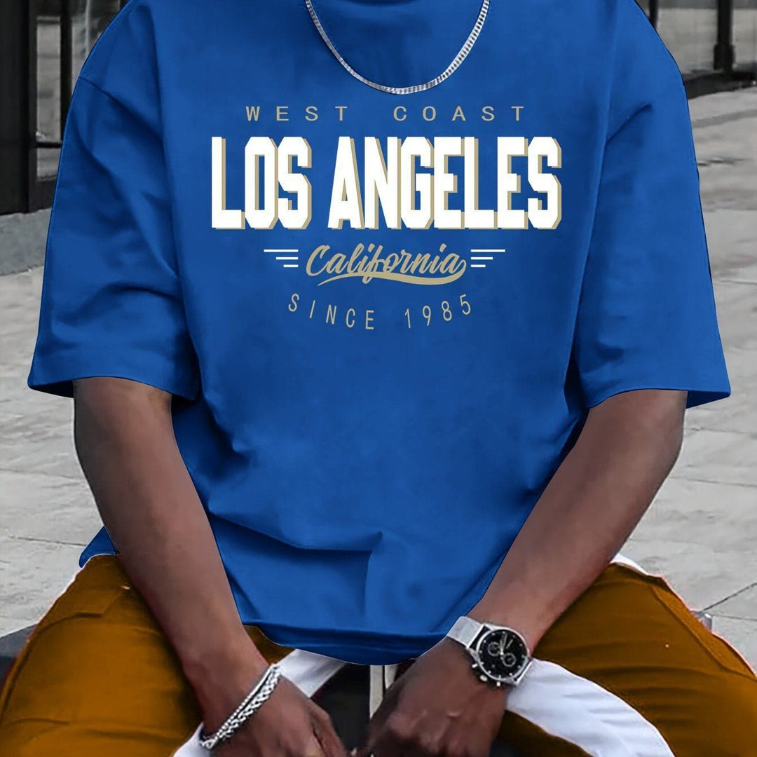 Men's Streetwear Printed Cotton T-Shirt – Casual All - Match Round Neck by LUXE AHMAR – Available at LUXE AHMAR