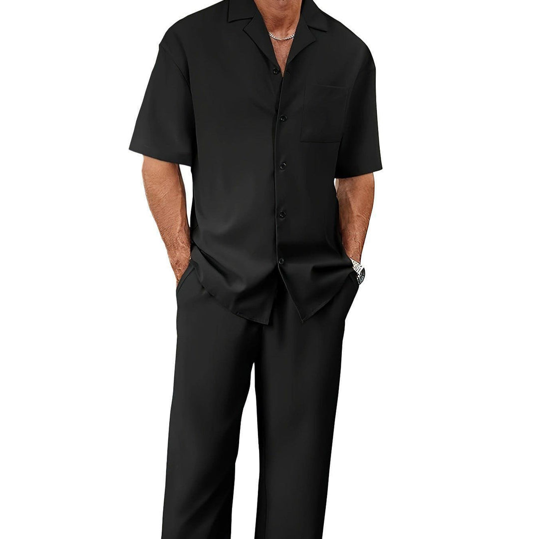 Men's Summer Casual Suit – Short Sleeve Shirt & Trousers Set by LUXE AHMAR – Available at LUXE AHMAR