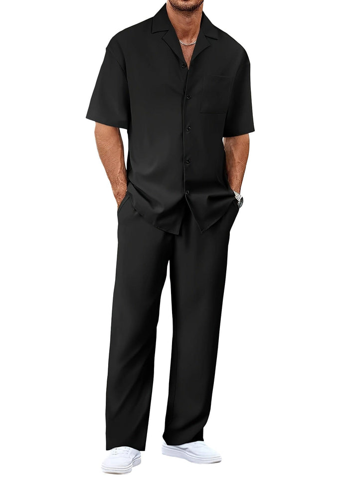 Men's Summer Casual Suit – Short Sleeve Shirt & Trousers Set by LUXE AHMAR – Available at LUXE AHMAR