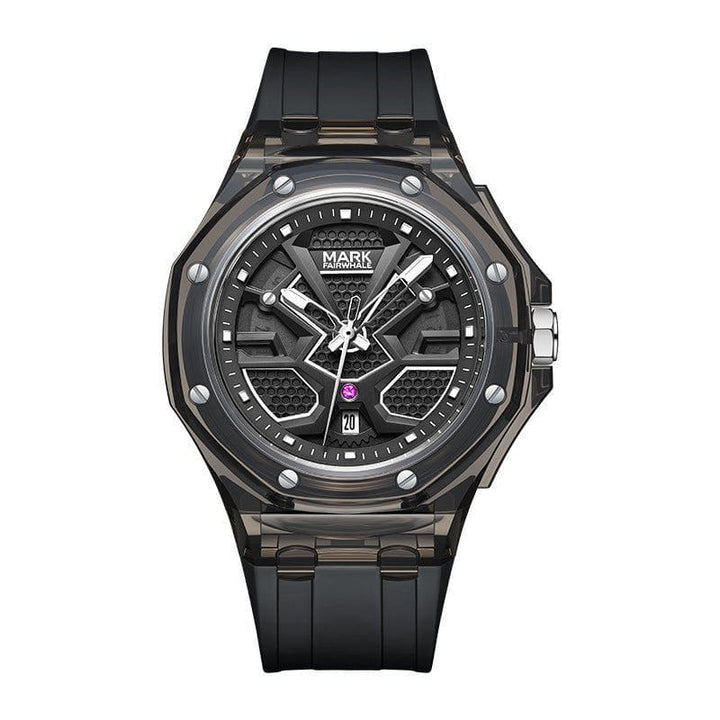 Men’s Transparent Acrylic Quartz Watch – Waterproof, Luminous & Silicone Strap Design by LUXE AHMAR – Available at LUXE AHMAR