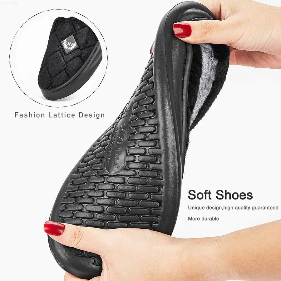 Men's Winter Furry Plaid House Slippers – Warm Plush, Non - Slip Memory Foam Indoor Shoes (Big Sizes Available) by Luxe Ahmar – Available at LUXE AHMAR