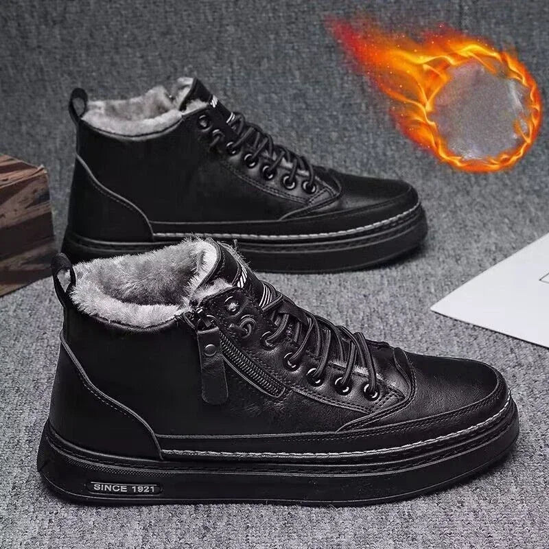 Men's Winter Warm Cotton Shoes – 2024 New Classic Fashion Retro Plush Anti - Slip Snow Boots, Outdoor Sports Casual Shoes by Luxe Ahmar – Available at LUXE AHMAR