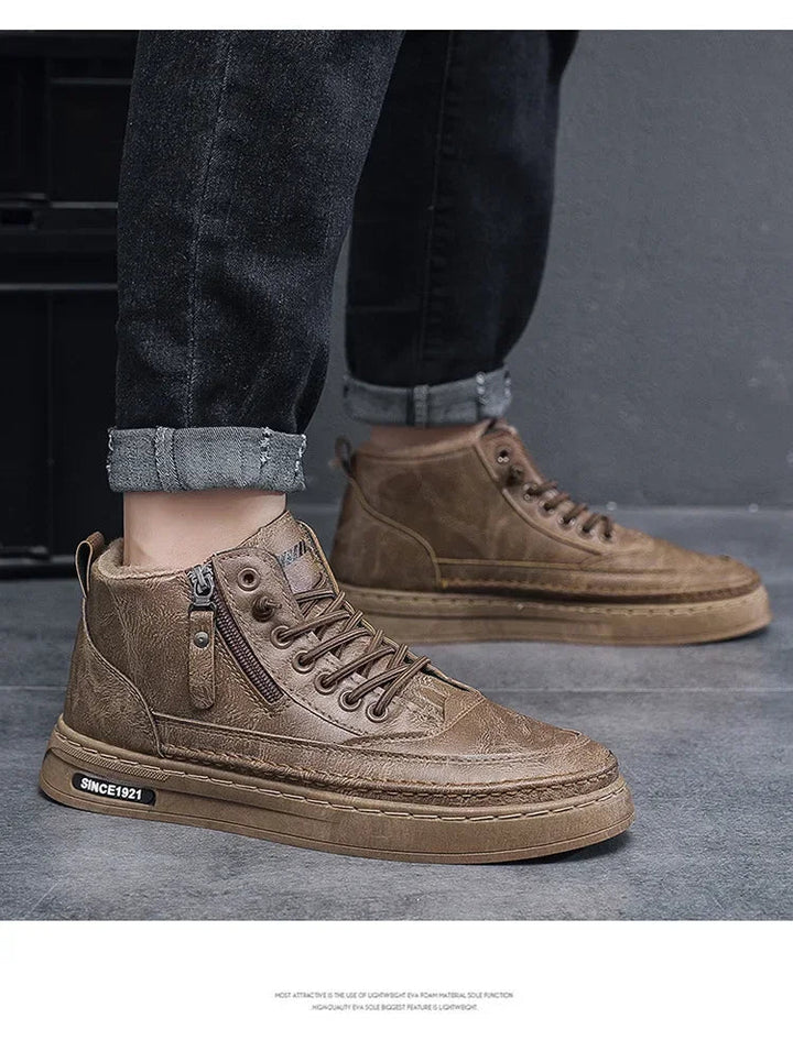 Men's Winter Warm Cotton Shoes – 2024 New Classic Fashion Retro Plush Anti - Slip Snow Boots, Outdoor Sports Casual Shoes by Luxe Ahmar – Available at LUXE AHMAR