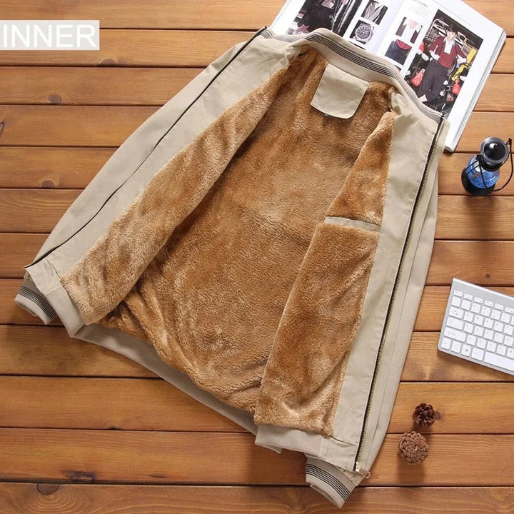 Men's Winter Warm Thickened Fashion Bomber Jacket Casual Solid Color Zipper Top Trend Sports High Quality Coat by Luxe Ahmar – Available at LUXE AHMAR