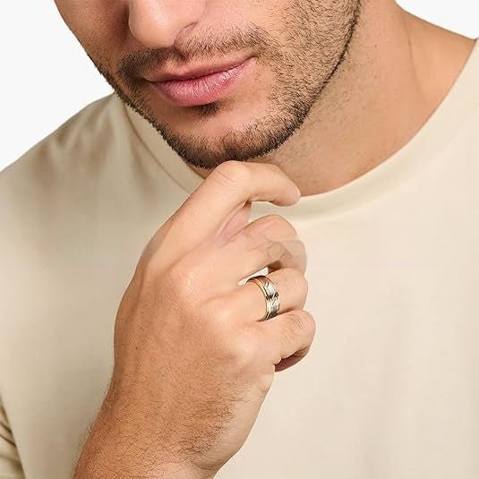 Men's Yellow Gold 8mm Simple Design Polished Twill Tungsten Ring by LUXE AHMAR – Available at LUXE AHMAR