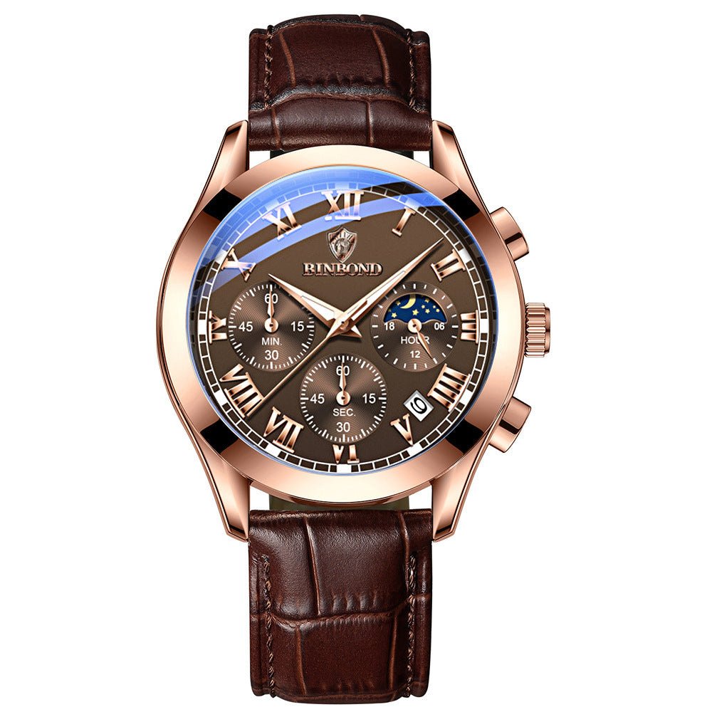 Multifunctional Sports Three Eyes And Six Needles Waterproof Luminous Men's Watch by LUXE AHMAR – Available at LUXE AHMAR