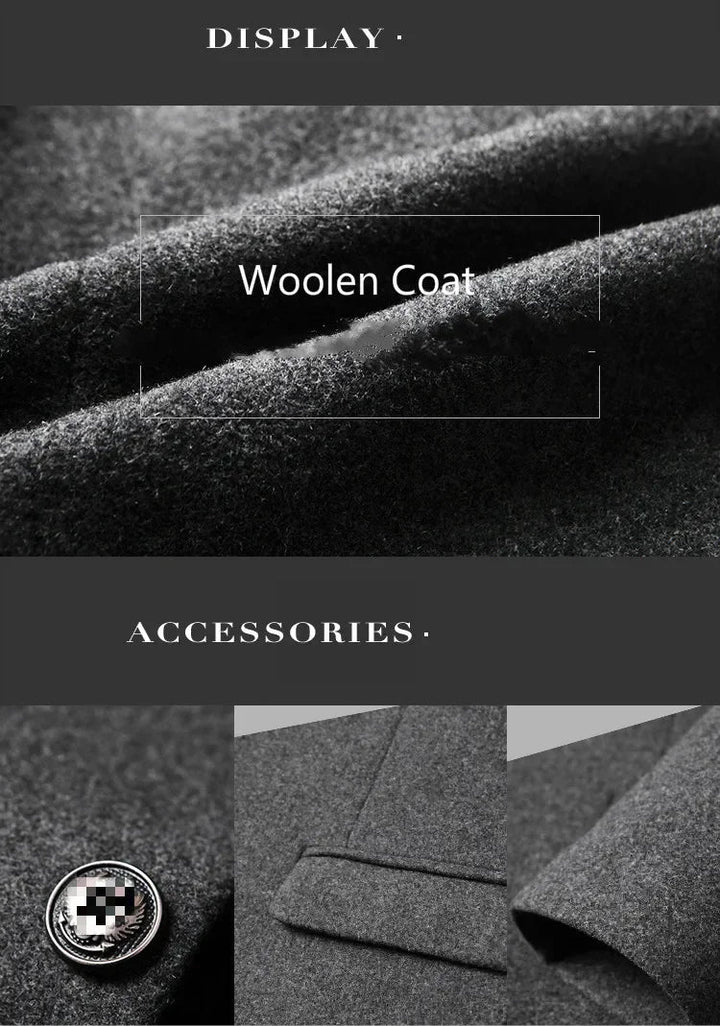 New Autumn Winter Woolen Coat for Men – Casual Slim Fit Windbreaker Mid - Length Cardigans Blends Jacket Coats (4XL - M) by Luxe Ahmar – Available at LUXE AHMAR