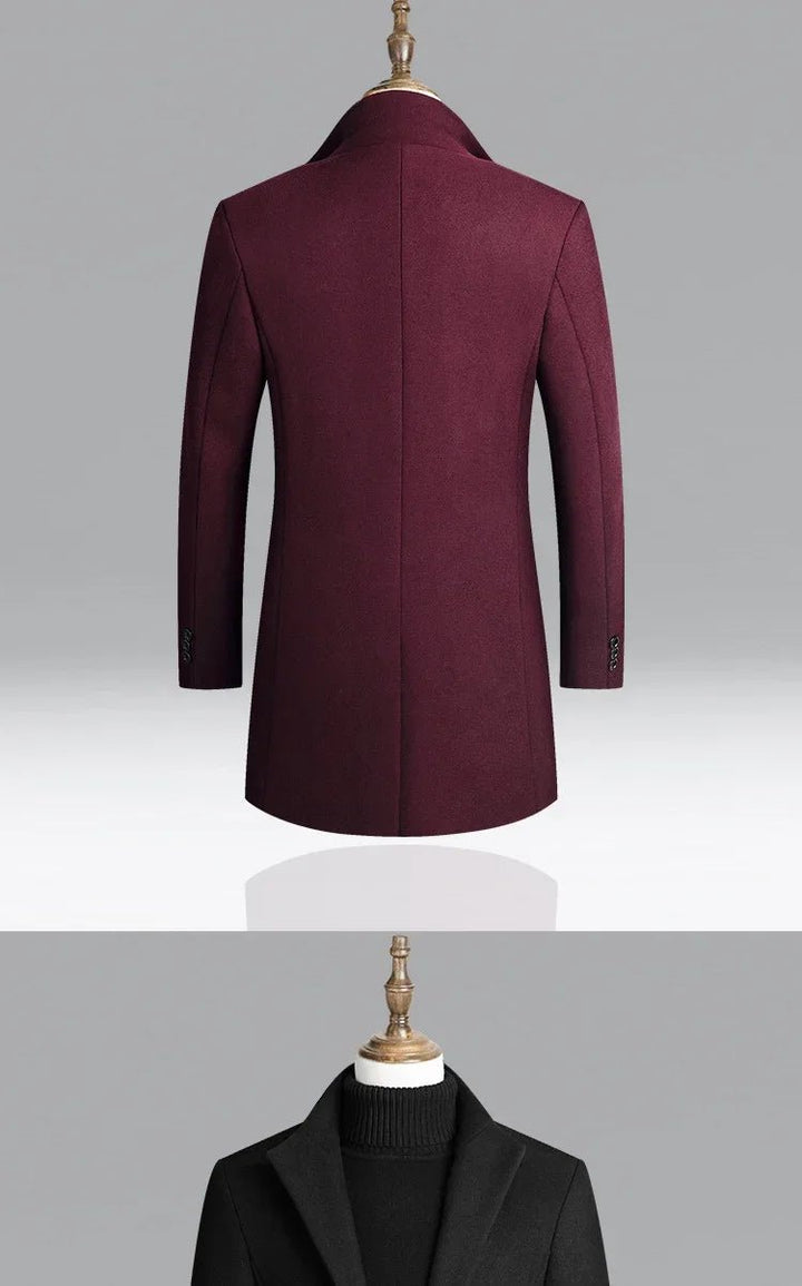 New Autumn Winter Woolen Coat for Men – Casual Slim Fit Windbreaker Mid - Length Cardigans Blends Jacket Coats (4XL - M) by Luxe Ahmar – Available at LUXE AHMAR