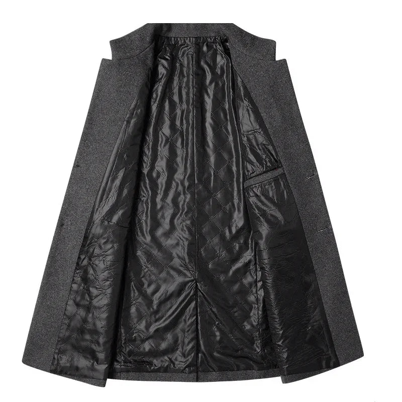 New Autumn Winter Woolen Coat for Men – Casual Slim Fit Windbreaker Mid - Length Cardigans Blends Jacket Coats (4XL - M) by Luxe Ahmar – Available at LUXE AHMAR