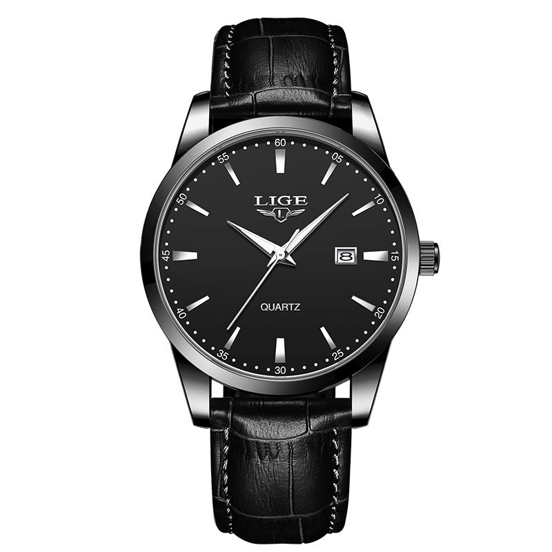 New Men's Quartz Watch Single Calendar Three Needle Leather Belt Waterproof by LUXE AHMAR – Available at LUXE AHMAR