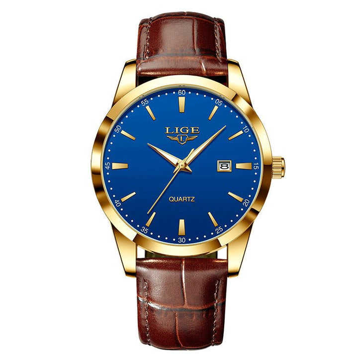 New Men's Quartz Watch Single Calendar Three Needle Leather Belt Waterproof by LUXE AHMAR – Available at LUXE AHMAR