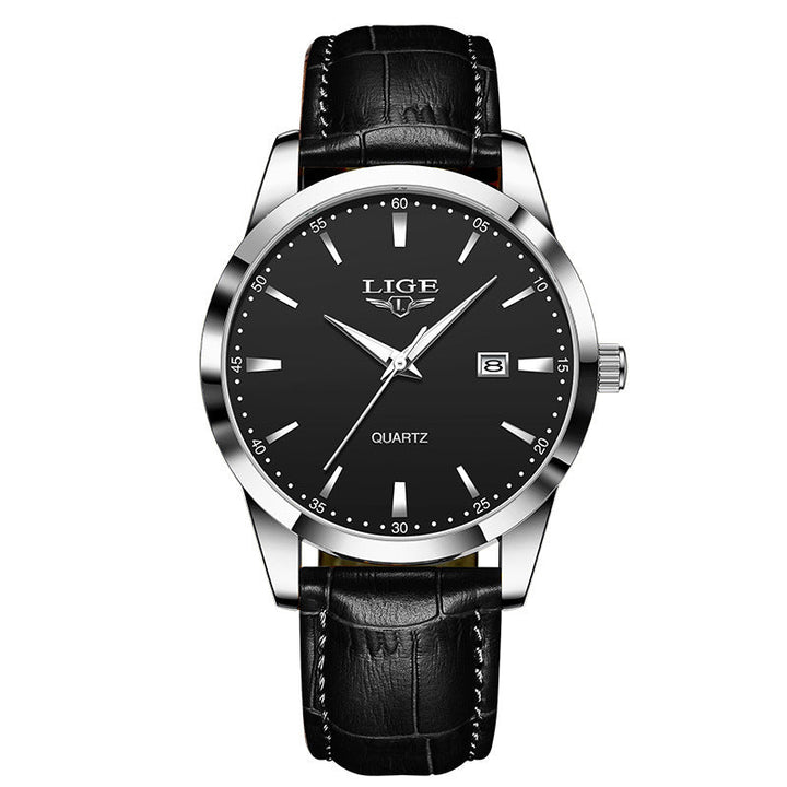 New Men's Quartz Watch Single Calendar Three Needle Leather Belt Waterproof by LUXE AHMAR – Available at LUXE AHMAR