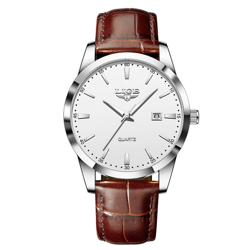 New Men's Quartz Watch Single Calendar Three Needle Leather Belt Waterproof by LUXE AHMAR – Available at LUXE AHMAR
