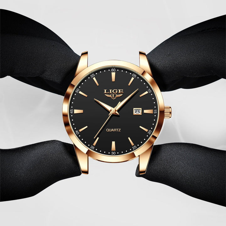 New Men's Quartz Watch Single Calendar Three Needle Leather Belt Waterproof by LUXE AHMAR – Available at LUXE AHMAR