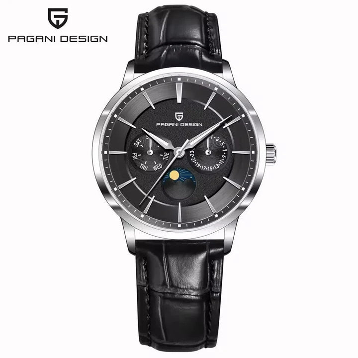PAGANI DESIGN 1795 Men's Quartz Sports Watch – Luminous Dial, Calendar, Water Resistant Leather Strap Timepiece by Luxe Ahmar – Available at LUXE AHMAR