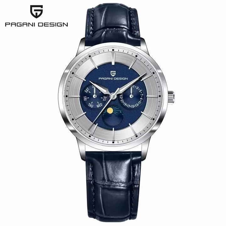 PAGANI DESIGN 1795 Men's Quartz Sports Watch – Luminous Dial, Calendar, Water Resistant Leather Strap Timepiece by Luxe Ahmar – Available at LUXE AHMAR